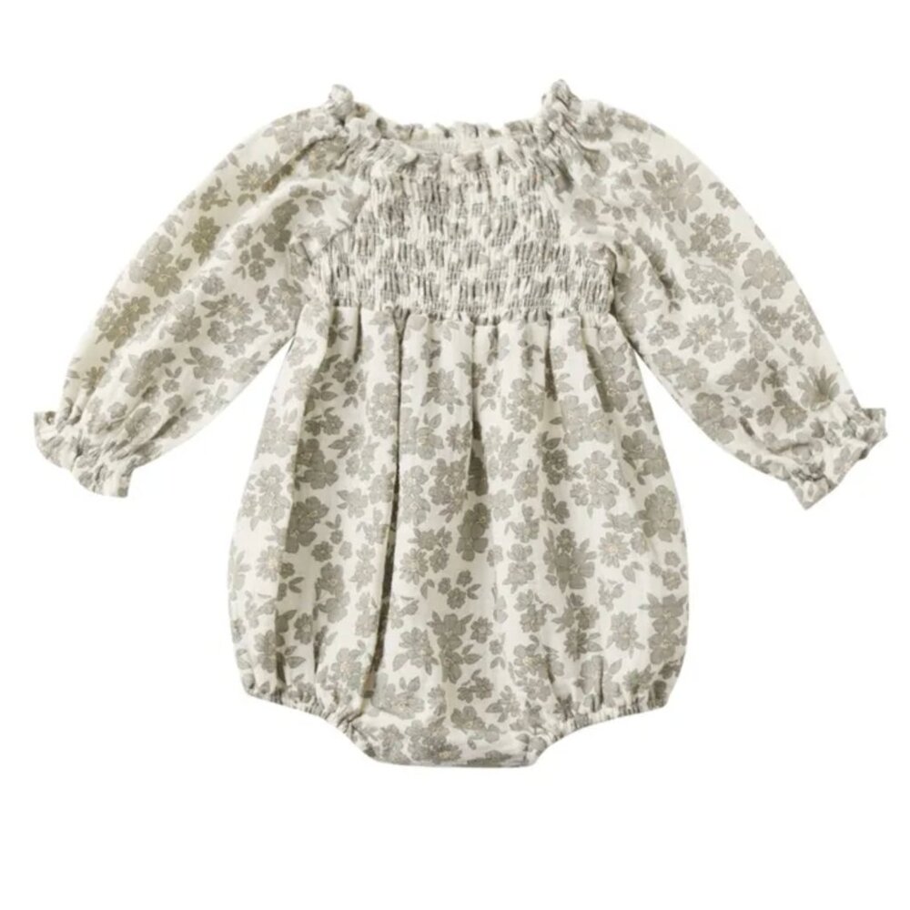 Quincy Mae Organic Cotton Gauze Floral Romper